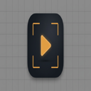 Framehold app icon — film corners and play symbol